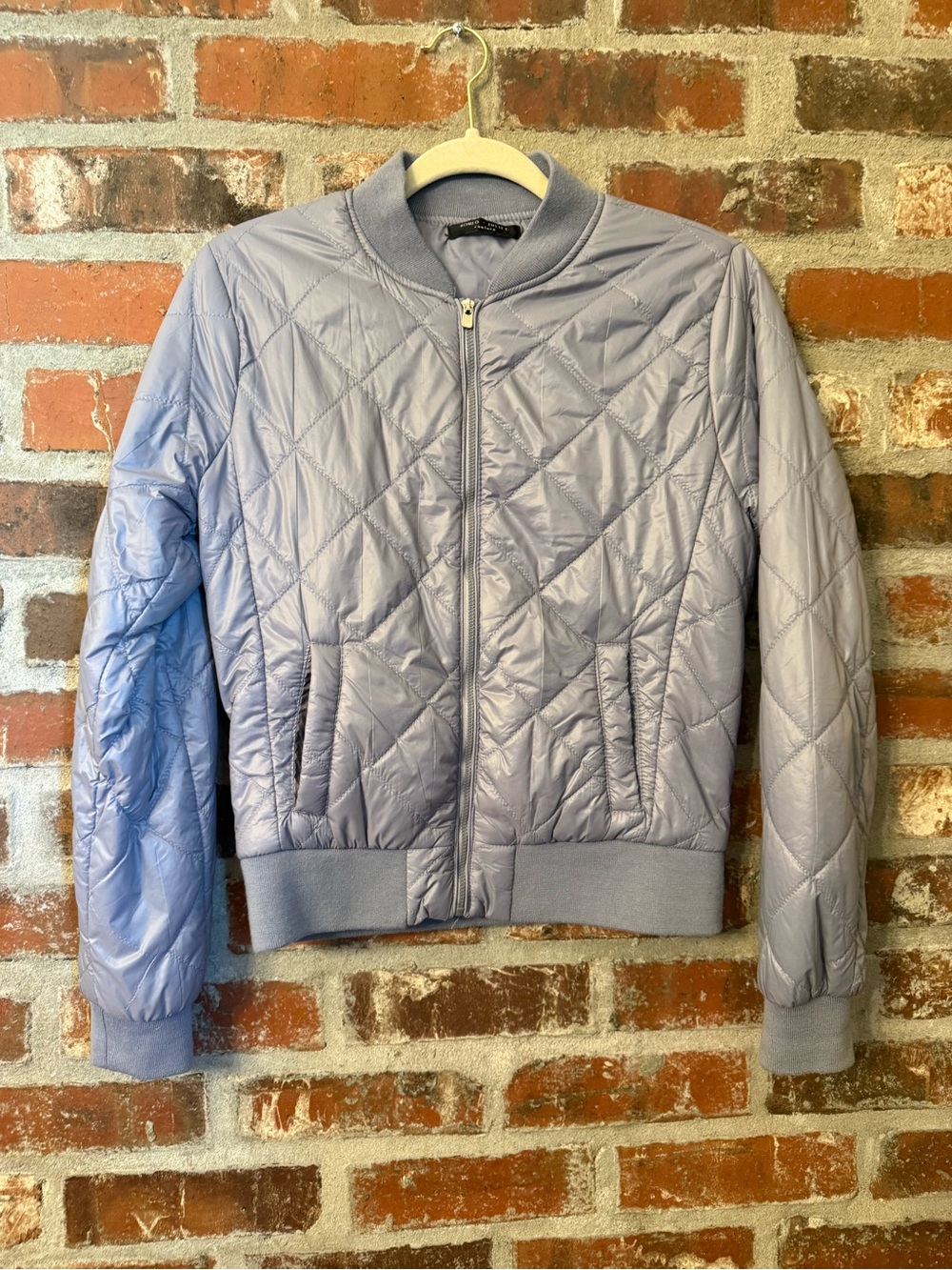 J41 -Romeo & Juliet Couture Light Lavender Quilted Bomber Jacket